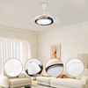 Elegant Retractable Ceiling Fan Stylish Round Ceiling Smart Light Retractable with Hidden Blades