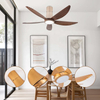 Living Room Decorative High-end ABS Plastic Body Led Ceiling Fans Light Gold Celling Fan with Light