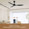 High Quality Energy Saving Multi-function Black 56 Inch Cheap Ac Dc 3 Abs Blades Ceiling Fan