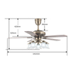 High Quality Fan Lamp Series Decorative Fancy Crystal Chandelier Ceiling Light Fan Lighting