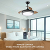 42inch Remote Control Ceiling Fan Light Retractable Plastic Blades Invisible Pendant Lamp Fan