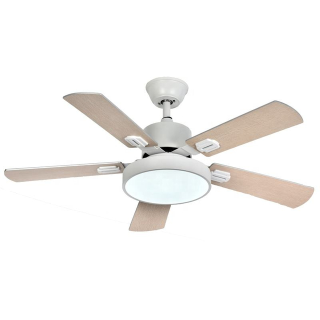 52inch Original Wood Grain Fan Remote Control Low Noise Led Ceiling Fan Light