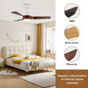 Smart Control 52 Inches Celling Fan Wood Blade Ceiling Fan Led Light with Light and Remote