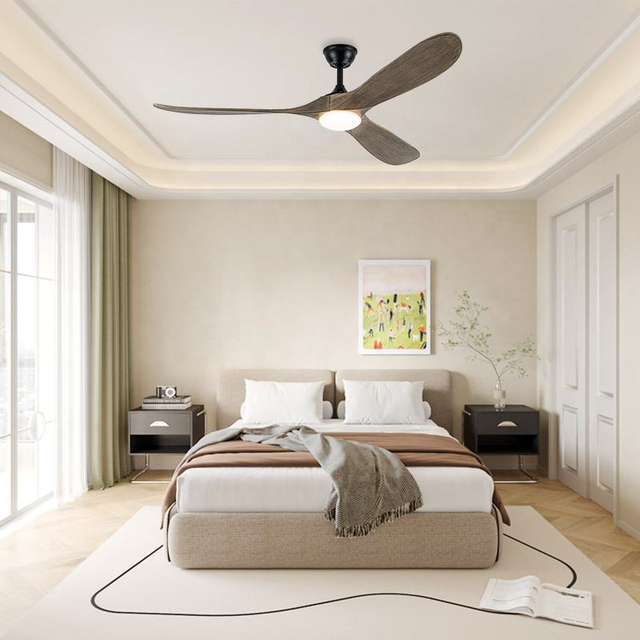 Bedroom Simple 56 Inch 3 Blade Electric Energy Saving Ceiling Lamps with Fan Remote for Home