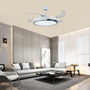Modern 42-Inch Smart LED Ceiling Fan with Retractable Control & 3 Color Dimmer Switch Remote 3 Blades AC/DC Motor