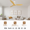 High Quality Designer Energy Saving bluetooth Plywood Blades 52inch Ceiling Fan Without Light