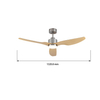 Room 52 Inch ABS Blade Brushed Satin Nickel Ac Dc Motor Ceiling Fan