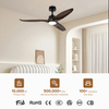 Wholesale Straight Leaf Led Ceiling Fans With Intelligent App Lighting for Home Living Room Dining Room