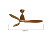 52" Led Ceiling Fan With Light Wood Blades 6-speed Variations,Remote Control - Ideal for Dining Areas and Living Rooms