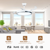 Modern 42-Inch Smart LED Ceiling Fan with Retractable Control & 3 Color Dimmer Switch Remote 3 Blades AC/DC Motor