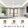 Modern 52-inch Indoor/outdoor Ceiling Fan 3 Blades in White Remote Control for Household