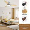 Modern Art Deco Fan Led Lamp 52 Inch bluetooth Wood Ceiling Fan Lights for Living Room