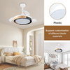 Smart Fan Lamp Retractable Blade Bladeless Led Ceiling Fan with Light and Remote White Gold