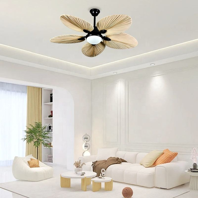 Bedroom Smart Remote Control Led Ceiling Fans 52 Inches Abs Body Fan Lamp with Led Lighting