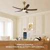 Living Room Retro Remote Control Ceiling Fan Light 52 Inch 5 Blade Celling Fan With Bright Light