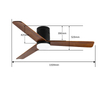 Home Smart 52inch Wooden Blade Body Fan Lamp Wooden Led Ceiling Fan with Light and Remote
