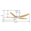 Family Room Smart Wifi 5 Blade ABS Led Bldc Ceiling Fan with Light and Remote for Decoration