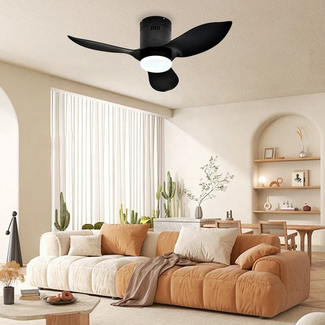 Minimalist Led Rgb 3 Color Dimmable 48inch Ceiling Fans Light With Remote Control for Home