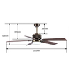 High Quality Design Decorative Plywood Led Ceiling Fans Smart Retro Fan Light for Indoor