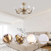 Chandelier 42 Inch Lighting Invisible Ceiling Fan and Light Led Ceiling with Fan and Remote