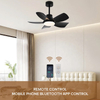 High Quality 36inch 6speed Gloss Black Remote Control Led Ceiling Fans With Light for Dining