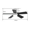 Commercial Energy Saving Smart 42 Inch Black 5 Blade Ceiling Fan Dimble Led Lights with Fan