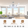 42-Inch Minimalist Modern LED Ceiling Fan with DC Motor Remote Control for Living Dining Bedroom Intelligent Lighting