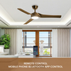 52 Inch Abs 3 Blades Bedroom Ceil Fan Lamp Remote Control Dc Motor Led Ceiling Fan With Light