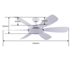 Indoor 52inch Abs Blade Ceiling Fans Smart Remote Control Led Light Intelligent for Home Ceiling