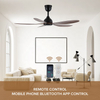 Modern 52 Inch Abs Plastic Blade Black Colour 5 wings Bldc Ceiling Fan Wood Grain Fan
