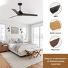 Minimalist Decorative Remote Control Plywood Led Fan Ceiling Light 52" Ceiling Fan NO Light