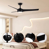 Bedroom Nordic Smart White Plywood Led Lamp with Ceiling Fan 6 Speeds Bedroom Dc Ceiling