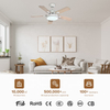 Modern Fan Lamp 52 Inch Plywood BladesCeiling Fans with Led Lights and Remote for Bedroom