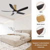 58 Inch Living Room ABS Fan Blade Led Foyer Chandelier Vintage Pendant Ceiling Fan With Light