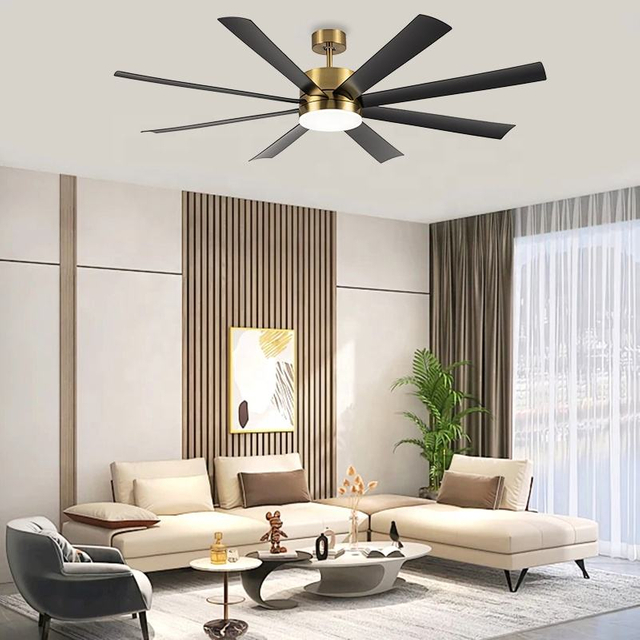 Living Roomsmart Large Blade Led Ceiling Light Remote Fan Design Black Large Smart Lighting Fan