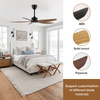 Cheap Price 56 Inch Air Cooling Coffee Brown Plastic Lamp App Control Ceiling Fan With Safety