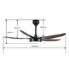 Modern Light Intelligent Voice Control Silent Ceiling Fan Abs Blades with Light and Remote