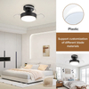Beautiful Invisible Bldc Led Mini Plastic Ceiling Fan Blade with Light Remote Control Black Colour