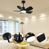 High Quality 36inch 6speed Gloss Black Remote Control Led Ceiling Fans With Light for Dining