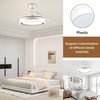Morden Decorative Retractable Plastic Blade Ceiling Smart Led Light Celling Fan with Light White