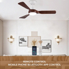 Smart Control 52 Inches Celling Fan Wood Blade Ceiling Fan Led Light with Light and Remote