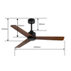 Wood Chinese Bldc Ceiling Fan 35w 220v 3 Blades Wooden Fan Ceiling with Integrated Ventilation