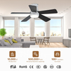 Morden Smart Electric 42 Inch Ceiling Fan Abs 5 Blades With bluetooth Light Led in the Home