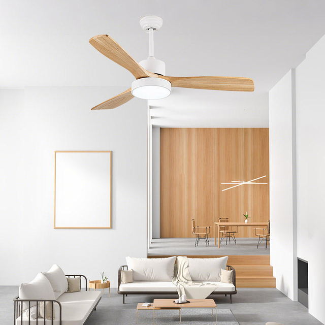 Hot Sale Contemporary 52 InchCeiling Light Fan Combo Light Ceiling Wood with Lights Large