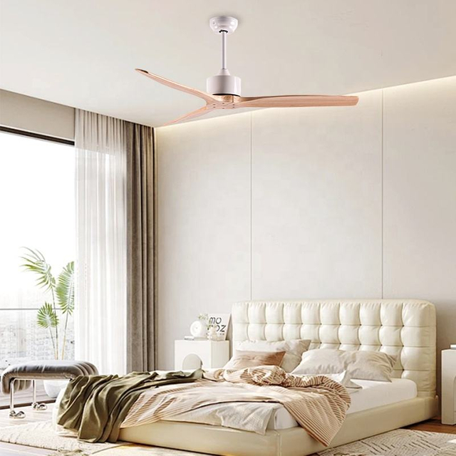 High Quality Smart Solid Wood 3blades Ceil Fan 52 Inch Remote Control Ceiling Fan Without Light