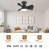 Modern 22inch Black Fan Led Light Ceiling Fans ABS 3 Blade 120v Lighting with Remote Control