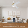 Modern Simple Smart Led Illuminated Ceiling Fan Flush Mount with Dimmable Light for Living Room