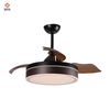 Decorative Remote Control Invisible Black Smart Retractable Modern Ceiling Fan With Light