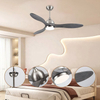 Modern Home Led Bldc Ceiling Fan Lights 24w 6speed Wifi Lamp with Light and Wooden Blade