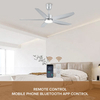Household National Inverter Remote Control Ceiling Light Fan Silver Fan with Led Light Modern